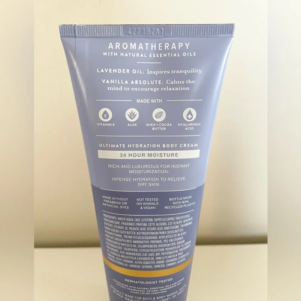 Bath & Body Works Aromatherapy Sleep Nighttime Lavender Vanilla Body Cream 8oz